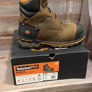 Timberland PRO Men's Brown and Black Work Boots Boondock 6" size 12 Wide
